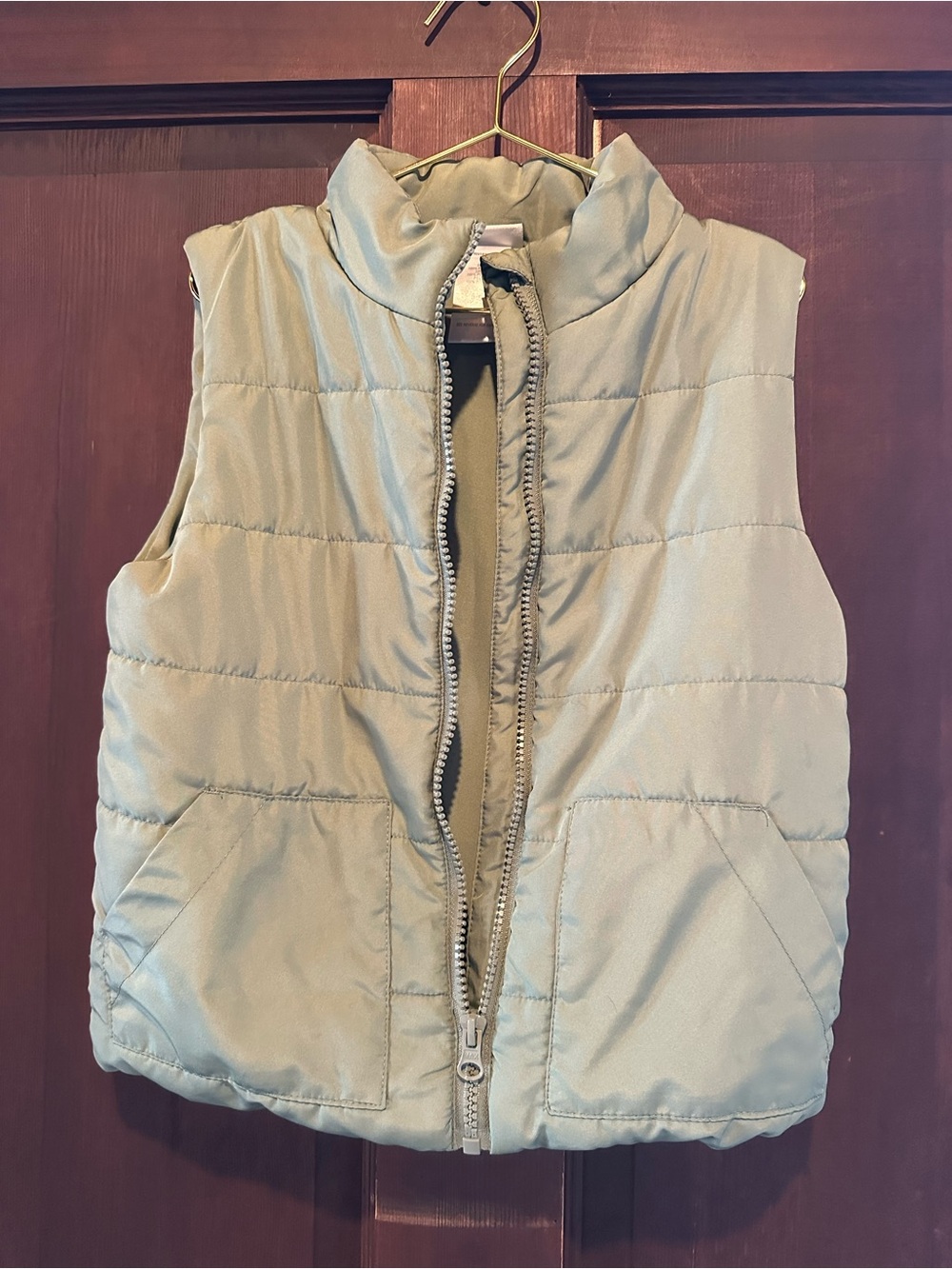 Kids Puffer Vest - Light Sage Green
